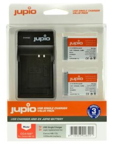 Jupio Value Pack x2 Battery for Canon NB-13L + USB Single Charger
