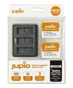 Jupio Value Pack x2 Battery for GP AHDBT-901 + USB Triple Charger