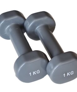 Justsports Vinyl Dumbbell Pair - Grey - 5.0 kg