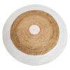Jute Round Rug - White/Natural (1200mm)