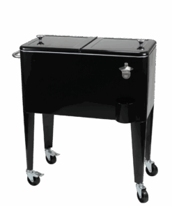 Kailua Cooler - Cooler Box, Cooler Trolley, Drinks Cooler, Retro Cooler Box - Black