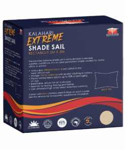 Kalahari Extreme Shade Sail Rectangle 5x3m - Charcoal