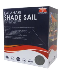 Kalahari Shade Sail 3.6M Right Angle Triangle - Charcoal