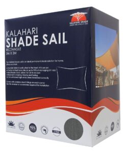Kalahari Shade Sail 5X3M Rectangle - Charcoal