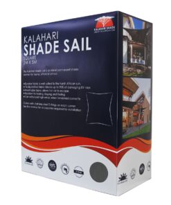 Kalahari Shade Sail 5X5M Square - Charcoal