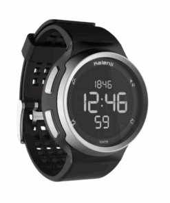 Kalenji W900 men's running stopwatch reverse screen - Black - Black, Silver