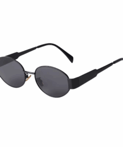 Kandy Rose Retro Oval Sunglasses - Black & Black