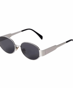 Kandy Rose Retro Oval Sunglasses - Black & Silver