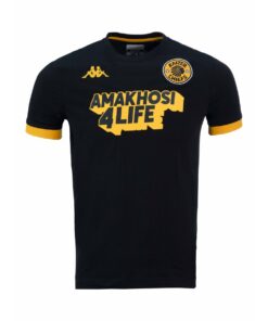 Kappa Men's Kaizer Chiefs AMELOT AM Short Sleeve T-Shirt - Black - S