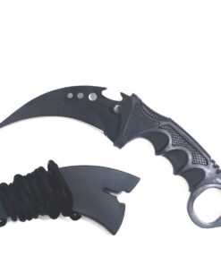 Karambit Knife Combat Fighting Knife - Tiger Claw Tactical Knife - Black