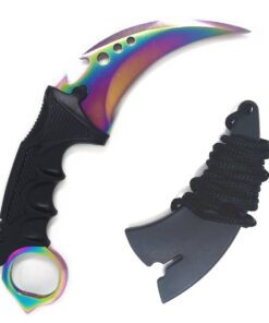 Karambit Knife Combat Fighting Knife - Tiger Claw Tactical Knife - Iridescent