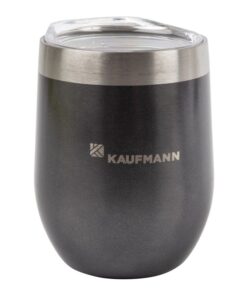 Kaufmann 350ml Double Wall Wine Tumbler With Lid - Grey