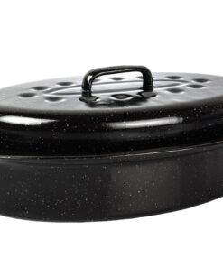 Kaufmann Enamel Coated Oval Pan with Lid - 3.0 Litre