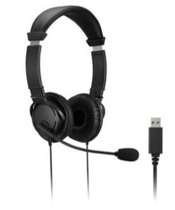 Kensington USB-A Dual Headset/Headphones for Call Centre (1.8M Cable) - With Microphone and Volume ControlÂ  - Black (Noise Cancelling)