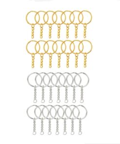 Key Ring Chain Bulk Set - Silver & Gold 28 Piece