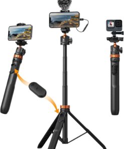 K&F Concept MS08 Phone Selfie Stick With BT Remote + GoPro Adapter Tripod