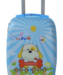 Kiddies Cartoon Hand Luggage Kids School Bag Suitcase for Children - Blue Dog