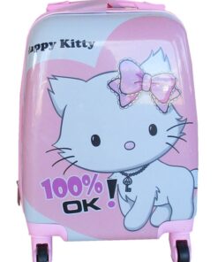 Kiddies Cartoon Hand Luggage Kids School Bag Suitcase for Children - Pink Kitty