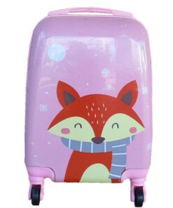 Kiddies Cartoon Hand Luggage Kids School Bag Suitcase for Children - Pink Red Cartoon fox