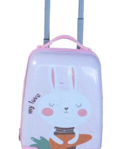 Kiddies Cartoon Hand Luggage Kids School Bag Suitcase for Children - White