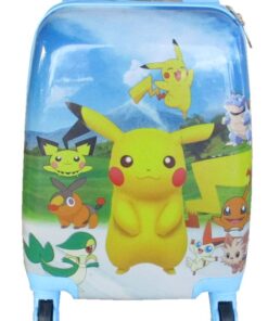 Kiddies Cartoon Hand Luggage Kids School Bag Suitcase for Children - Yellow Pokemon