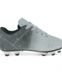 Kids 12 Stud PU Soccer Boot with Patterned Lining QX22010 - Grey - UK Junior 10