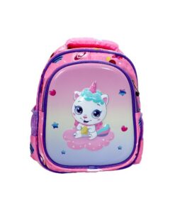 Kids 32cm High Cartoon Backpack - 3D Embossed Backpack - Pink Unicorn