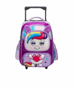 Kids 5D School Trolley Backpack Boy and Girl - Purple, Pink