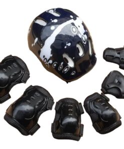 Kids 7-Piece Skateboard Protective Gear Set - Black