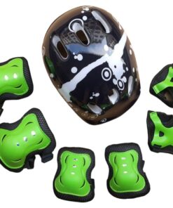 Kids 7-Piece Skateboard Protective Gear Set - Green