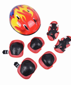 Kids Cycling Protective Gear Set - 7 Piece - Red