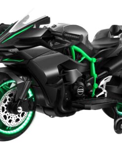 Kids Electric Ride-On H2R Style Motorbike - Black, Green