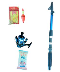 Kids Fishing Starter Combo Rod, Reel, Float and Rigs with Fishing Wipes