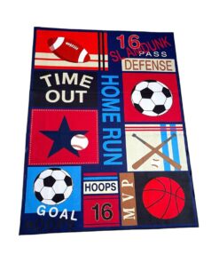 Kids Rectangular Non Slip Play Mat / Rug - Ball