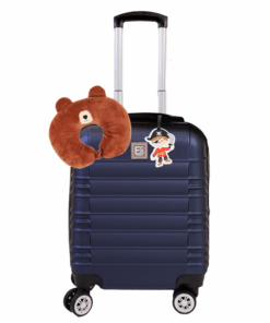 Kids Suitcase, Carry on Luggage Set with Neck Pillow and Travel Tag - 45cm - Blue - Men