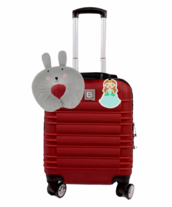 Kids Suitcase, Carry on Luggage Set with Neck Pillow and Travel Tag - 45cm - Red - Women