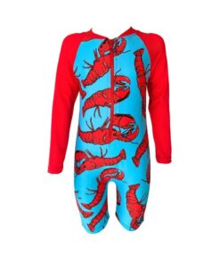 Kids Swim One Piece Suit Lobsters - 3-4 years