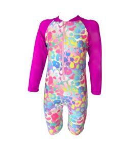 Kids Swim One Piece Suit Pastel Leopard - 7-8 years