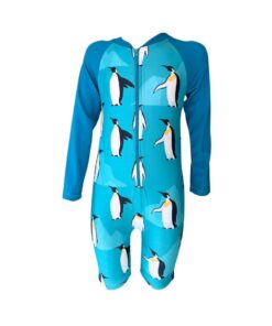 Kids Swim One Piece Suit Penguins - 1-2 years