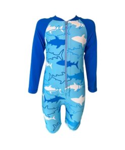 Kids Swim One Piece Suit Sharks - 5-6 years