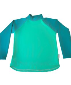 Kids Swim Rash Guard Vest - Minty Wave - 9-10 years