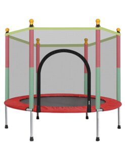 KIDS Trampoline With Fence- Jumping Bounce Bed With Protecting Wire Net