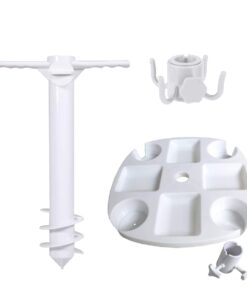 Killer Deals Beach Umbrella Holder Anchor Stake & Snack Cup Holder Tray