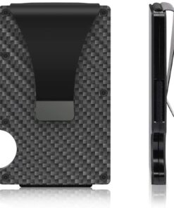 Killer Deals Minimalist Carbon Fiber RFID Credit Card Holder Wallet â Black