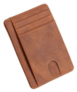 Killer Deals Vegan Leather Minimalist Wallet with RFID Card Protection - Brown