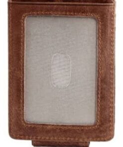 Killer Deals Vegan Leather RFID Wallet w/ Magnetic Pocket Money Clip - Brown