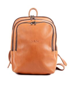 King Kong Leather Premium 14" Laptop Full Grain Buffalo Leather Backpack - Tan