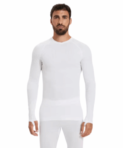 Kipsta Adult Long-Sleeved Thermal Base Layer Top Keepdry 500 - White - L