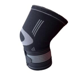 Knee Support With Hook and Loop Strap Belt - Black & Grey