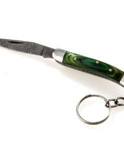 Koch Knives - Damascus Folder Key Chain - Green
